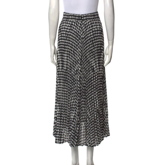 ba&sh Black and White Midi Pleated Skirt - Picture 1 of 8
